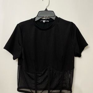 black womens long sleeve mesh shirt